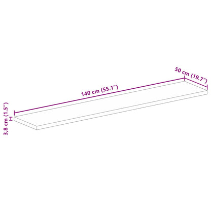 vidaXL Table Top 140x50x3.8 cm Rectangular Solid Wood Acacia