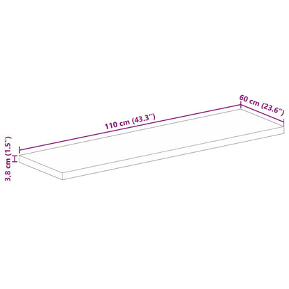 vidaXL Table Top 110x60x3.8 cm Rectangular Solid Wood Acacia