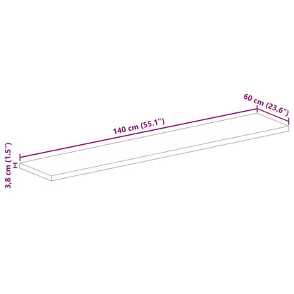 vidaXL Table Top 140x60x3.8 cm Rectangular Solid Wood Acacia