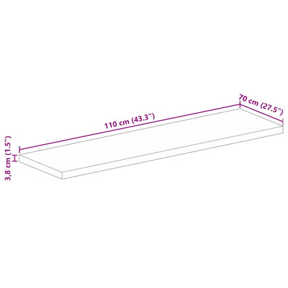 vidaXL Table Top 110x70x3.8 cm Rectangular Solid Wood Acacia