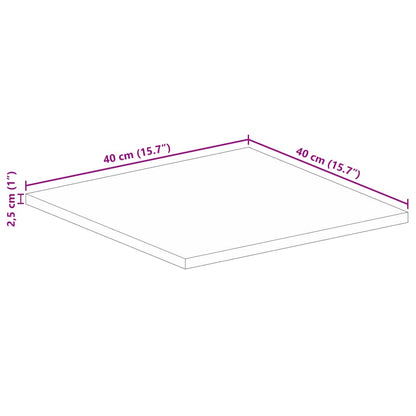 vidaXL Table Top 40x40x2.5 cm Square Solid Wood Rough Mango