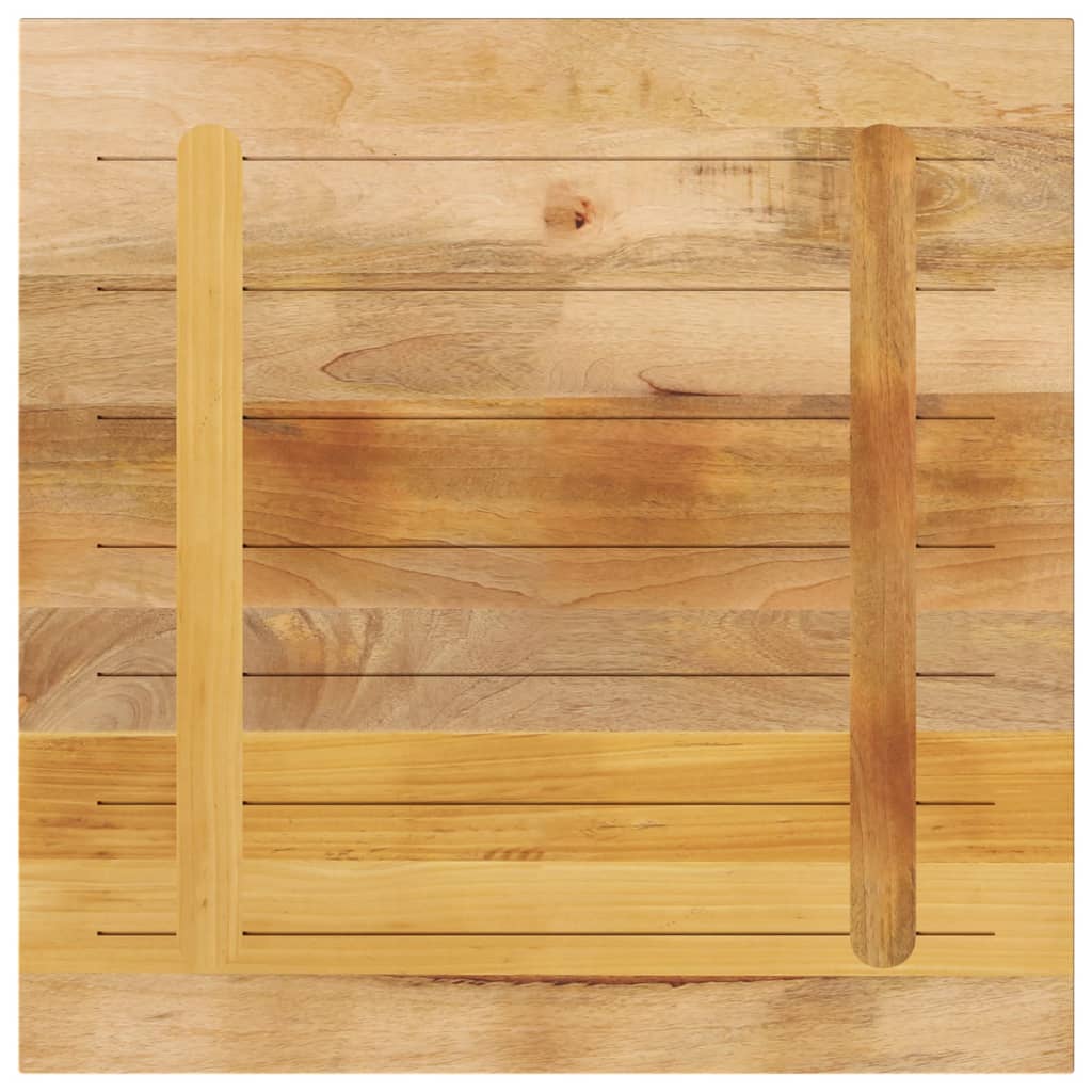 vidaXL Table Top 80x80x3,8 cm Square Solid Wood Rough Mango