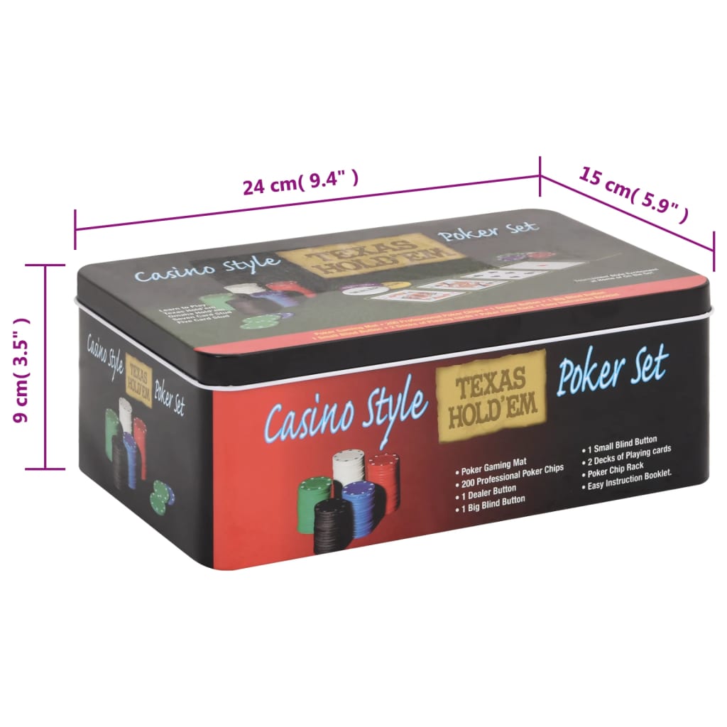 vidaXL Poker Chip Set 200 pcs 4 g