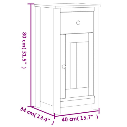 vidaXL Bathroom Cabinet BERG Black 40x34x80 cm Solid Wood Pine