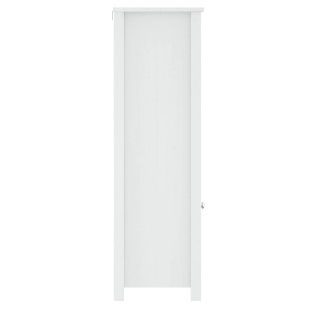 vidaXL Bathroom Cabinet BERG White 40x34x110 cm Solid Wood Pine