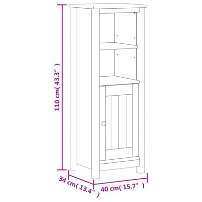 vidaXL Bathroom Cabinet | White | Solid pine wood | 40 cm x 34 cm x 110 cm