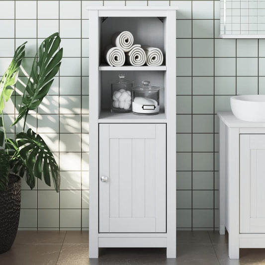 vidaXL Bathroom Cabinet | White | Solid pine wood | 40 cm x 34 cm x 110 cm