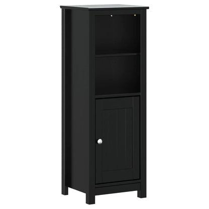 vidaXL Bathroom Cabinet | Black | Solid pine wood, engineered wood, metal