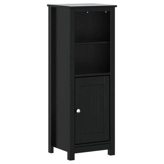 vidaXL Bathroom Cabinet | Black | Solid pine wood, engineered wood, metal