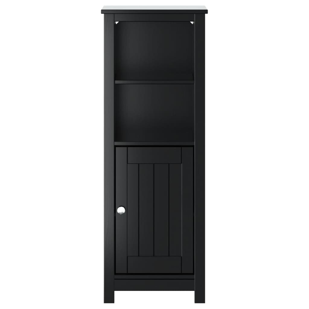 vidaXL Bathroom Cabinet | Black | Solid pine wood, engineered wood, metal