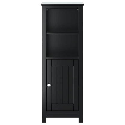 vidaXL Bathroom Cabinet | Black | Solid pine wood, engineered wood, metal