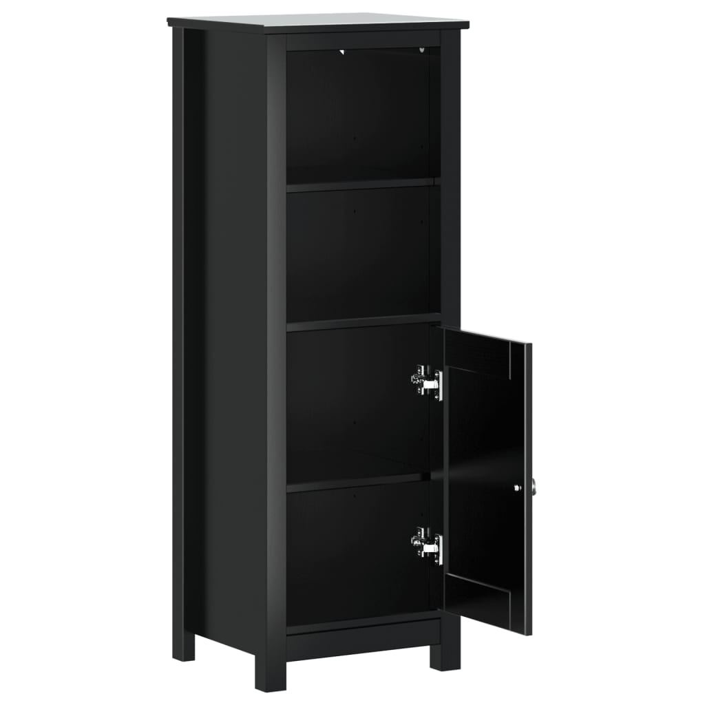 vidaXL Bathroom Cabinet | Black | Solid pine wood, engineered wood, metal