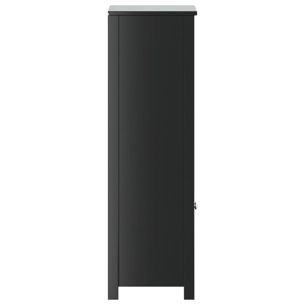 vidaXL Bathroom Cabinet | Black | Solid pine wood, engineered wood, metal