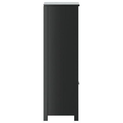 vidaXL Bathroom Cabinet | Black | Solid pine wood, engineered wood, metal