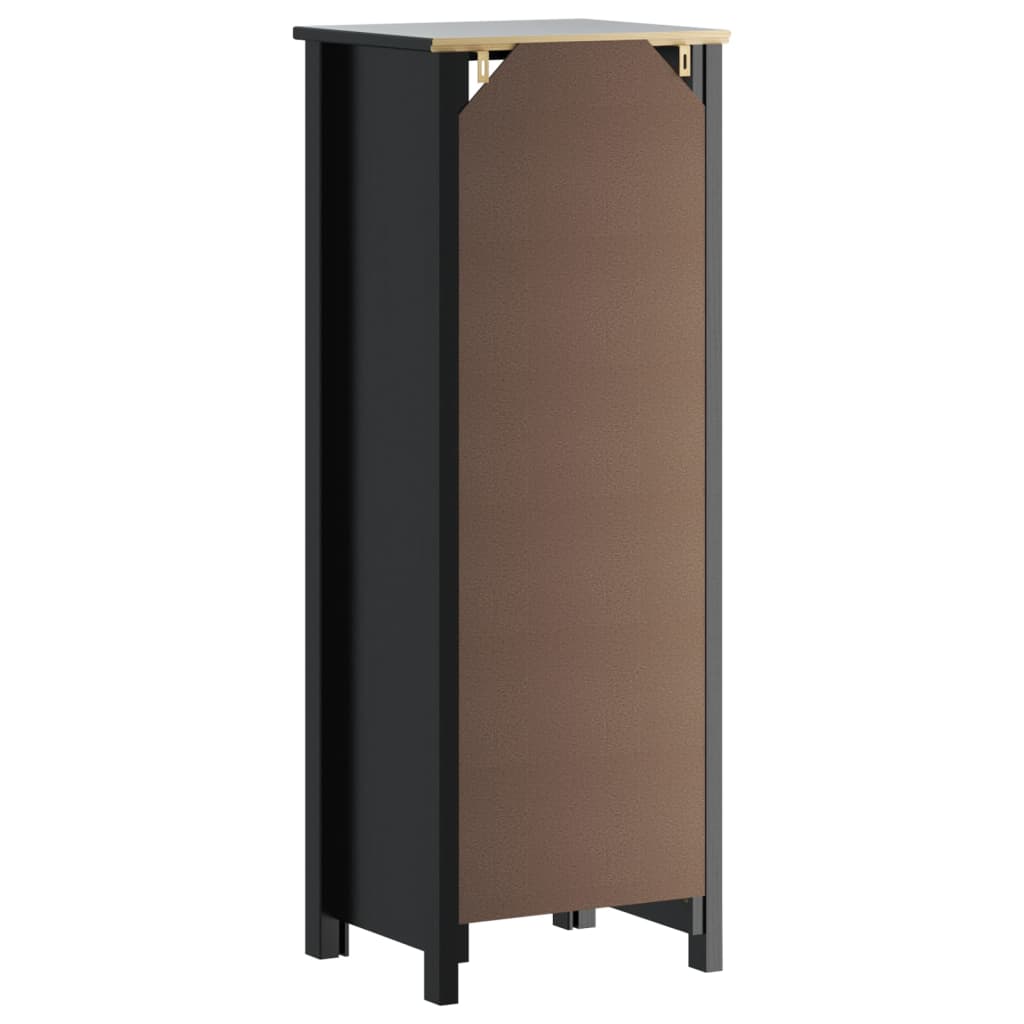 vidaXL Bathroom Cabinet | Black | Solid pine wood, engineered wood, metal