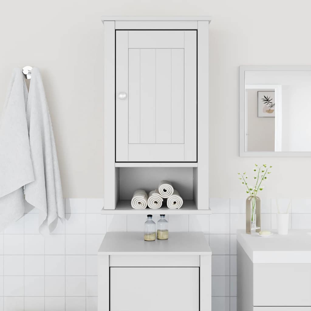 vidaXL Bathroom Wall Cabinet "BERG" White 40x27x71,5 cm Solid Wood Pine