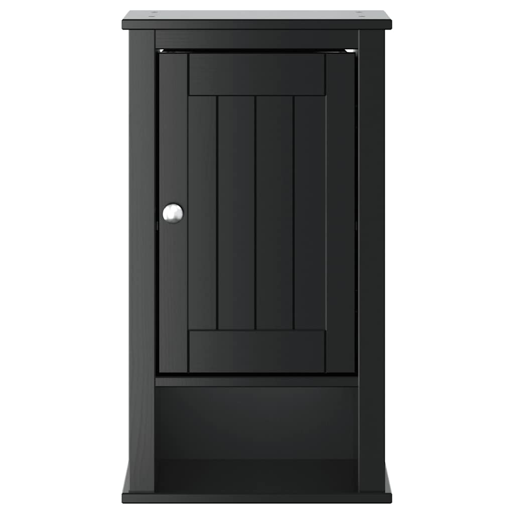 vidaXL Bathroom Wall Cabinet | Black | Solid Pine, Engineered Wood, Metal