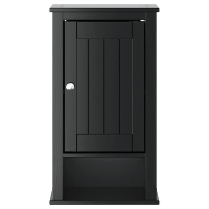 vidaXL Bathroom Wall Cabinet | Black | Solid Pine, Engineered Wood, Metal
