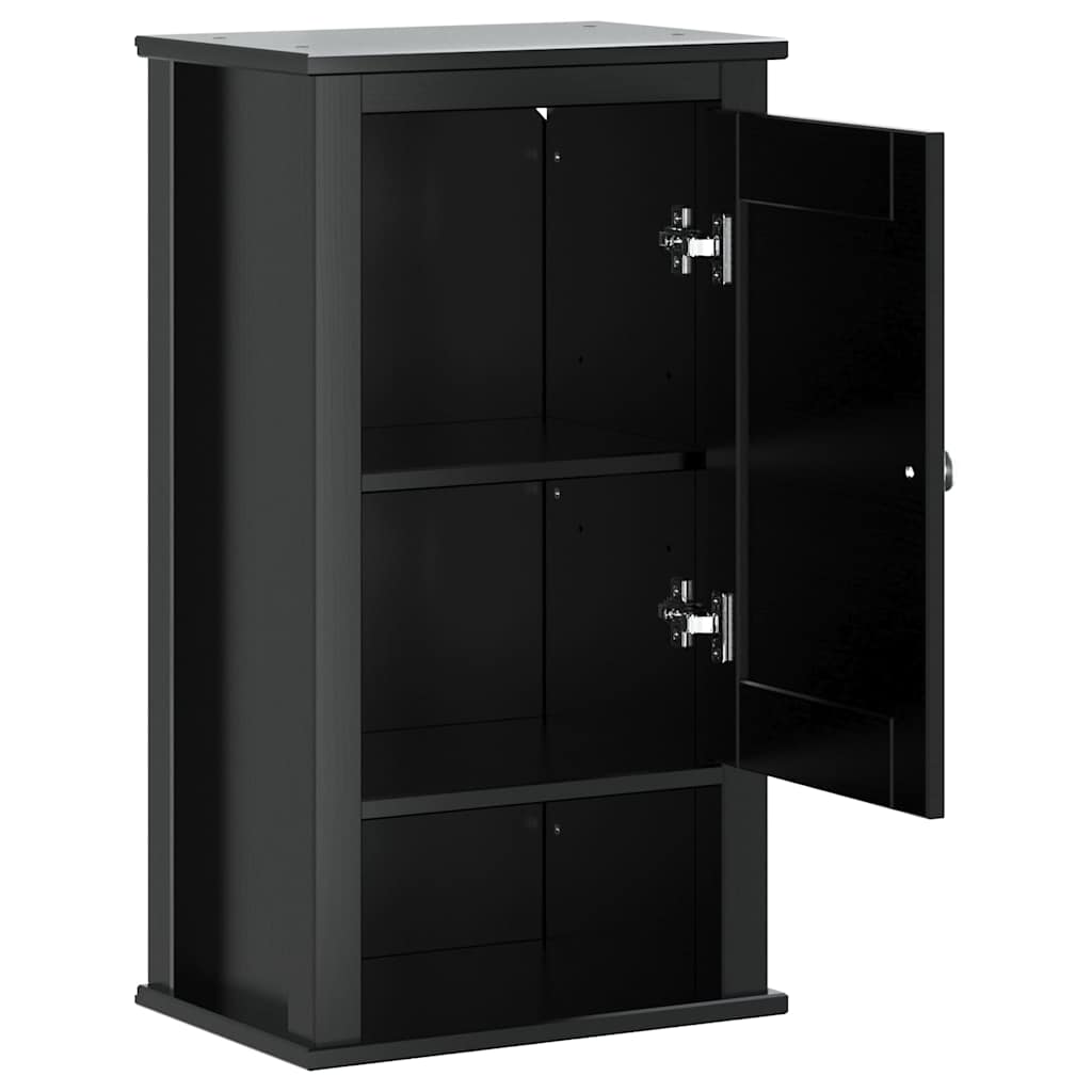 vidaXL Bathroom Wall Cabinet | Black | Solid Pine, Engineered Wood, Metal