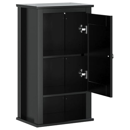 vidaXL Bathroom Wall Cabinet | Black | Solid Pine, Engineered Wood, Metal