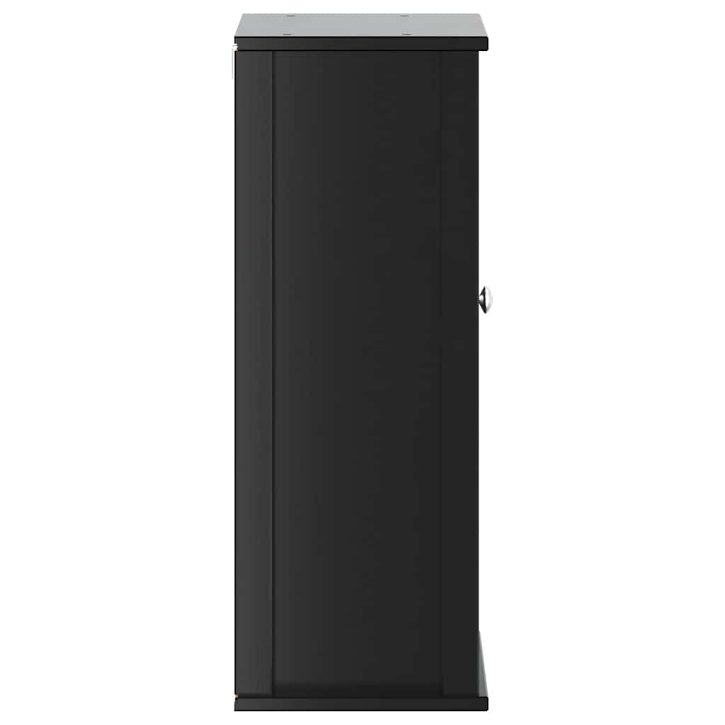vidaXL Bathroom Wall Cabinet | Black | Solid Pine, Engineered Wood, Metal