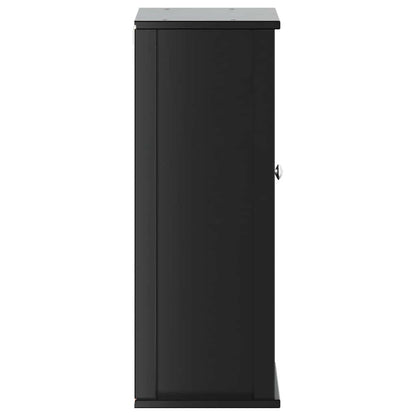 vidaXL Bathroom Wall Cabinet | Black | Solid Pine, Engineered Wood, Metal