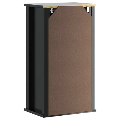 vidaXL Bathroom Wall Cabinet | Black | Solid Pine, Engineered Wood, Metal
