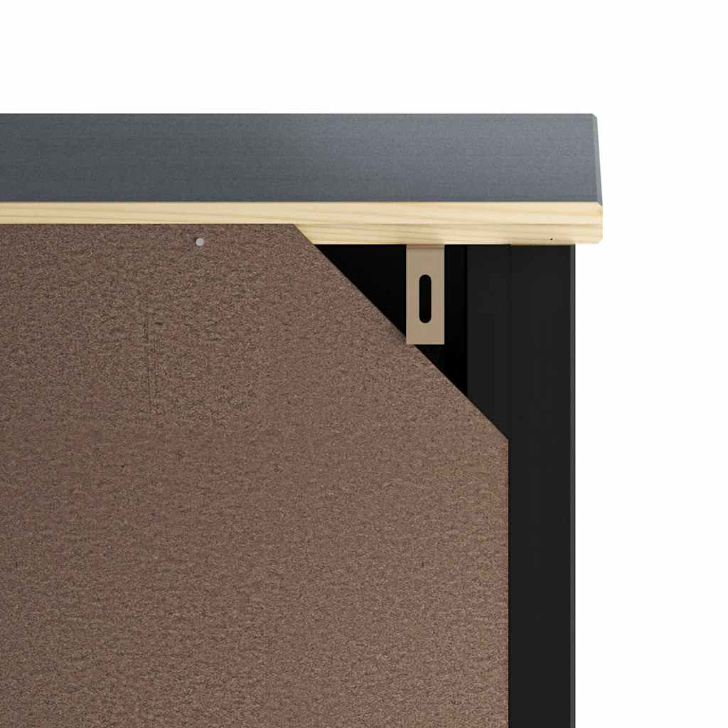 vidaXL Bathroom Wall Cabinet | Black | Solid Pine, Engineered Wood, Metal