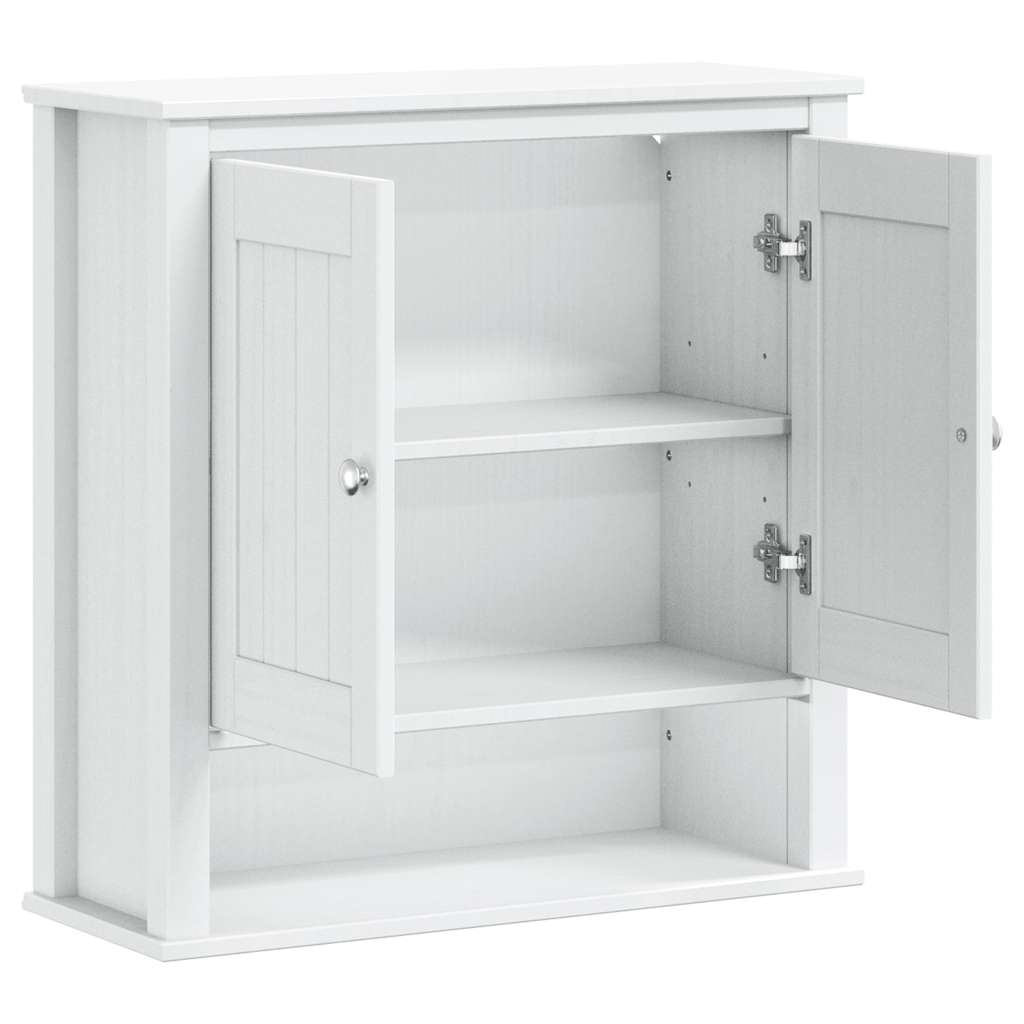 vidaXL Bathroom Wall Cabinet BERG White 69.5x27x71.5 cm Solid Wood