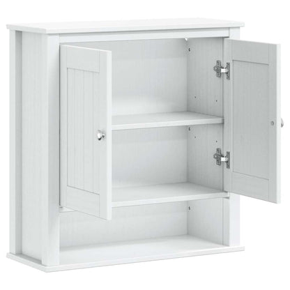 vidaXL Bathroom Wall Cabinet BERG White 69.5x27x71.5 cm Solid Wood