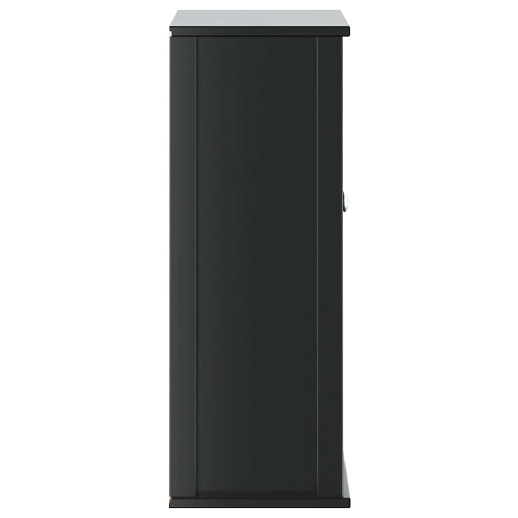 vidaXL Bathroom Wall Cabinet | Black | Solid pine wood, engineered wood, metal