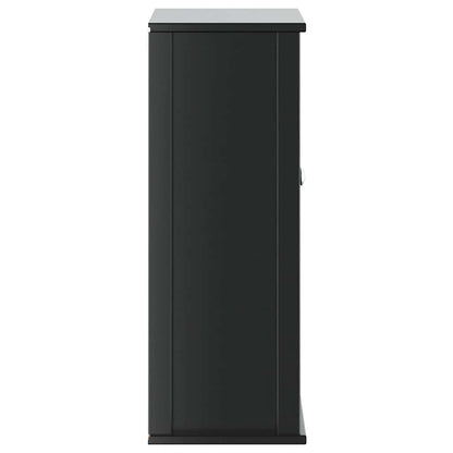 vidaXL Bathroom Wall Cabinet | Black | Solid pine wood, engineered wood, metal