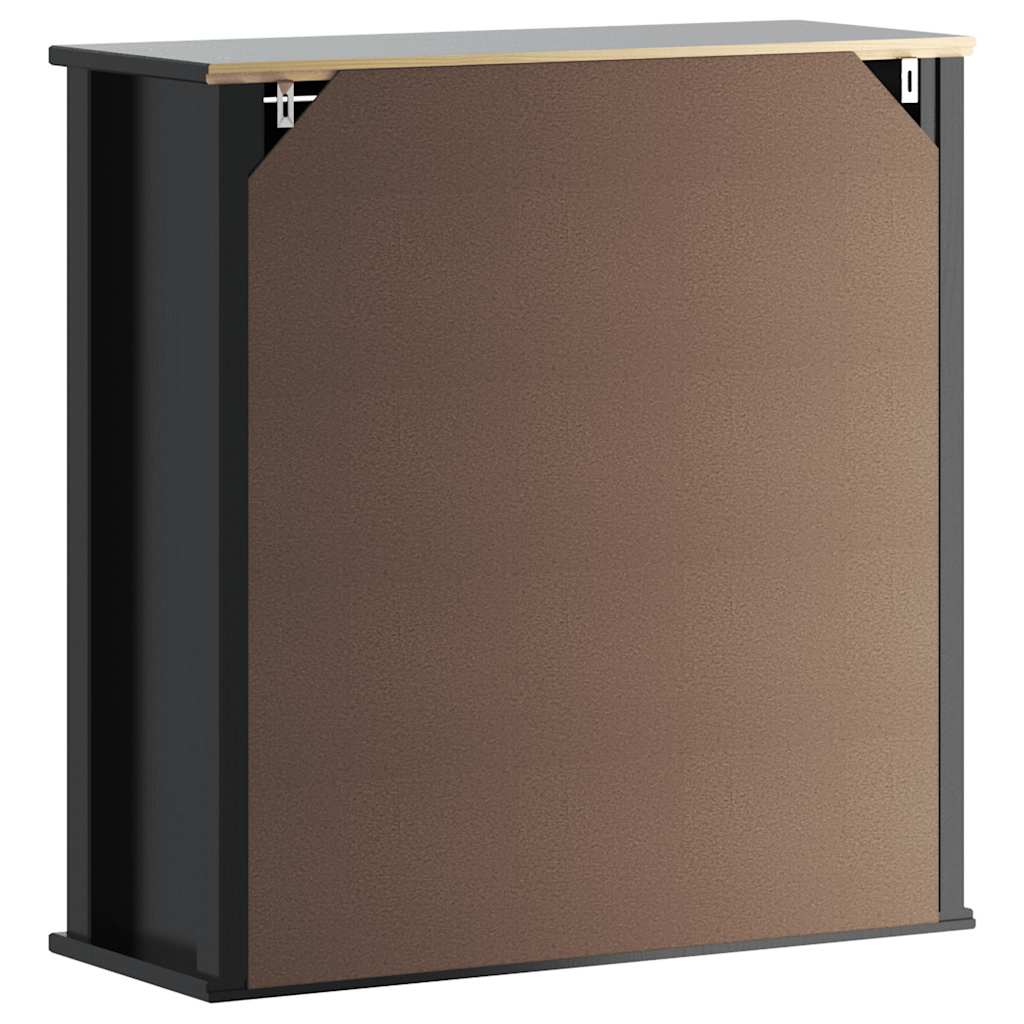 vidaXL Bathroom Wall Cabinet | Black | Solid pine wood, engineered wood, metal