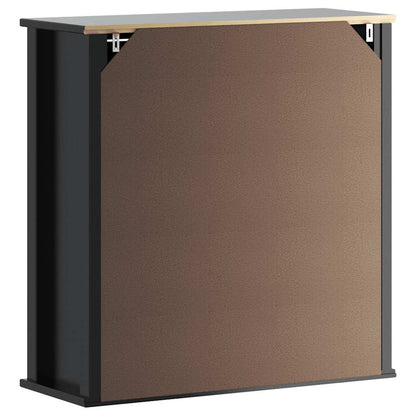 vidaXL Bathroom Wall Cabinet | Black | Solid pine wood, engineered wood, metal