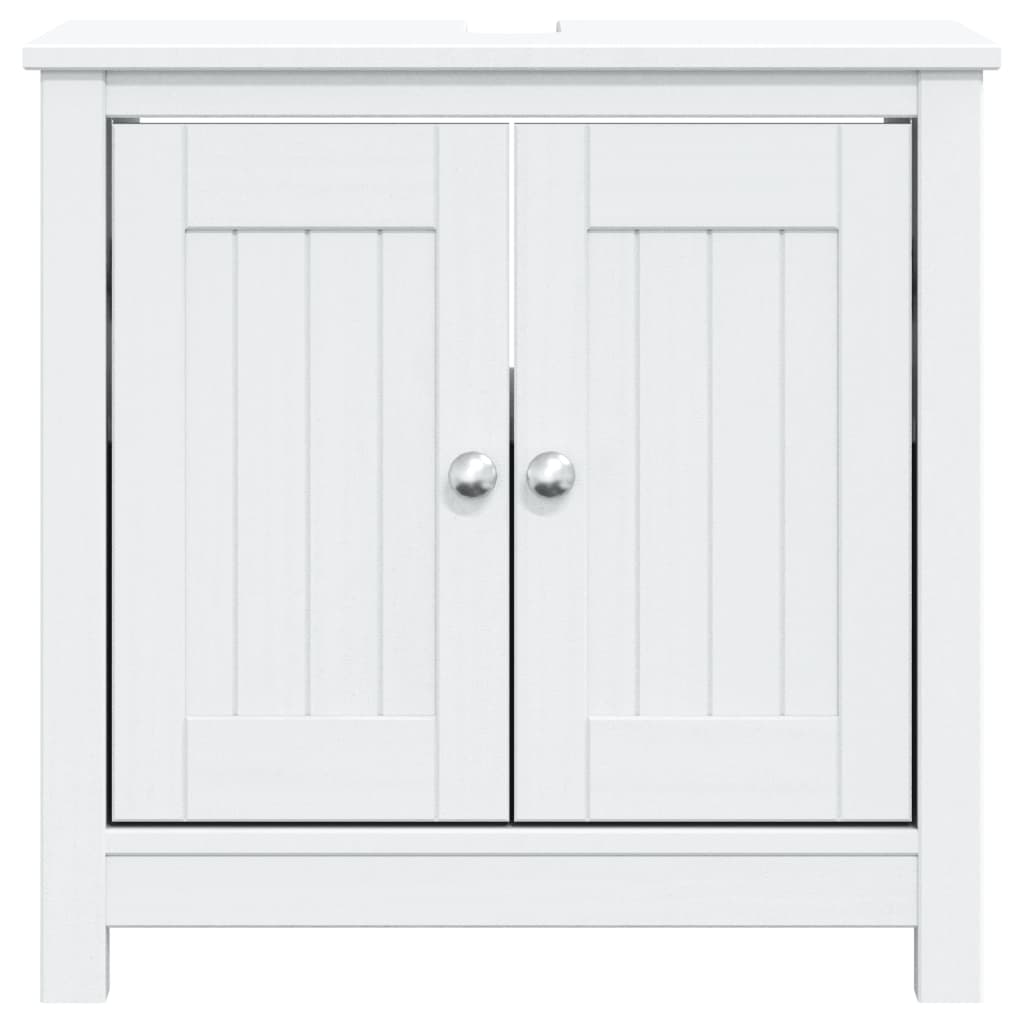 vidaXL Bathroom Sink Cabinet BERG White 60x34x59 cm Solid Wood Pine