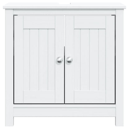 vidaXL Bathroom Sink Cabinet BERG White 60x34x59 cm Solid Wood Pine
