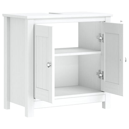 vidaXL Bathroom Sink Cabinet BERG White 60x34x59 cm Solid Wood Pine