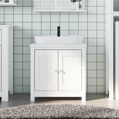 vidaXL Bathroom Sink Cabinet BERG White 60x34x59 cm Solid Wood Pine
