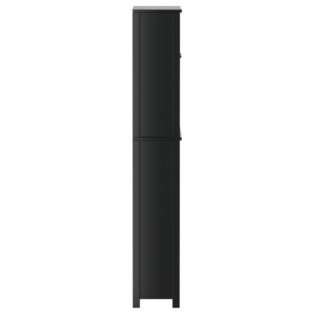 vidaXL Washing Machine Cabinet BERG Black 76x27x164.5 cm Solid Wood