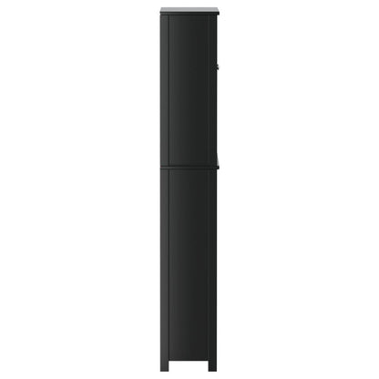 vidaXL Washing Machine Cabinet BERG Black 76x27x164.5 cm Solid Wood