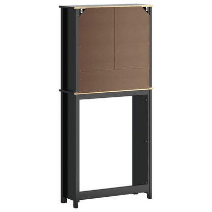 vidaXL Washing Machine Cabinet BERG Black 76x27x164.5 cm Solid Wood