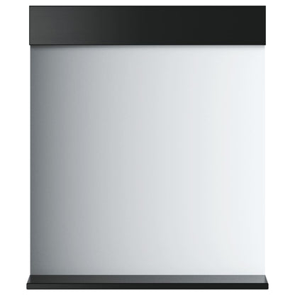 vidaXL Bathroom Mirror with Shelf BERG Black 60x12x70 cm Solid Wood