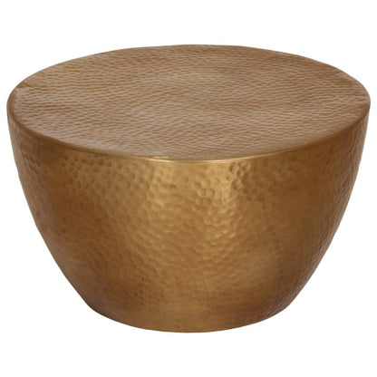 vidaXL Coffee Table Hammered Aluminium Ø 50x30 cm Brass