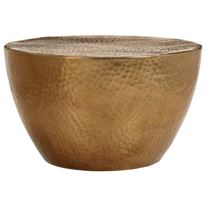 vidaXL Coffee Table Hammered Aluminium Ø 50x30 cm Brass