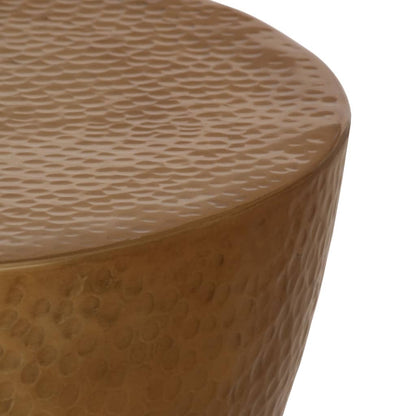 vidaXL Coffee Table Hammered Aluminium Ø 50x30 cm Brass