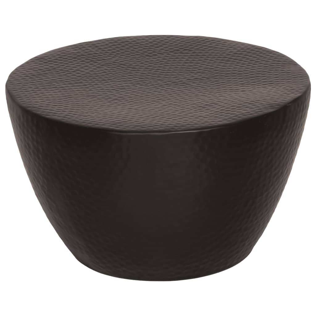 vidaXL Coffee Table Hammered Aluminium Ø 50x30 cm Black