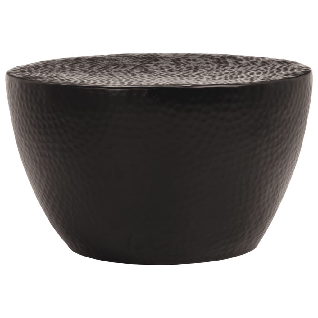 vidaXL Coffee Table Hammered Aluminium Ø 50x30 cm Black