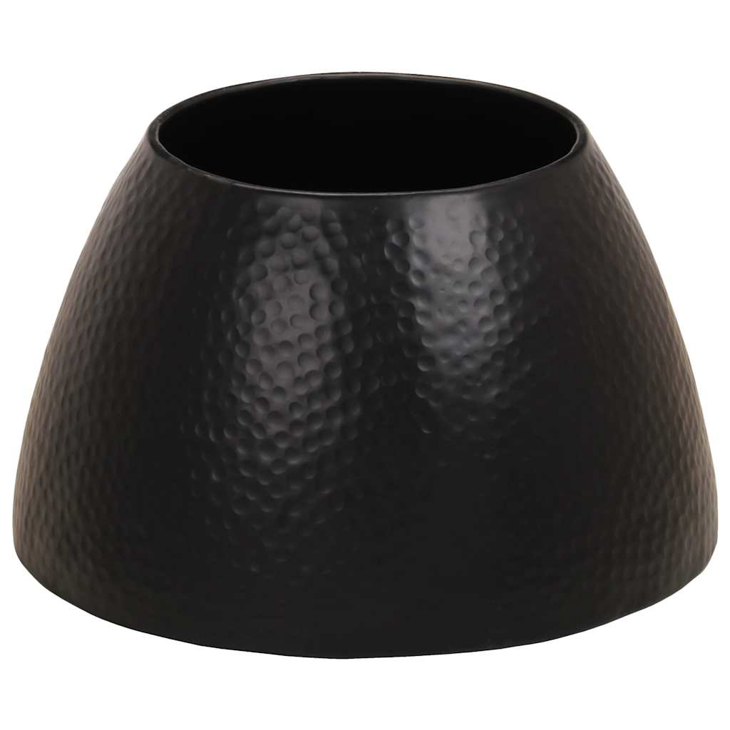 vidaXL Coffee Table Hammered Aluminium Ø 50x30 cm Black
