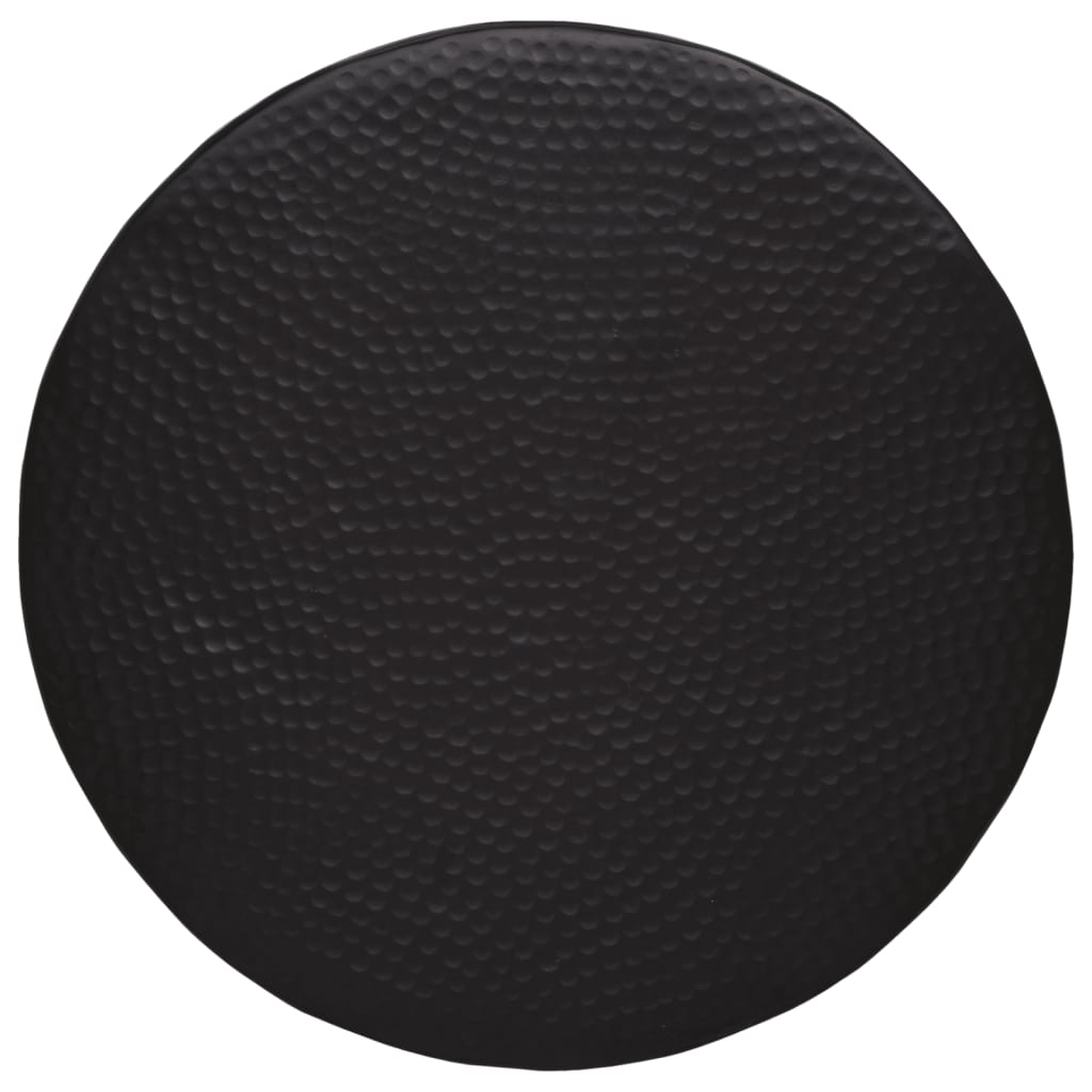 vidaXL Coffee Table Hammered Aluminium Ø 50x30 cm Black