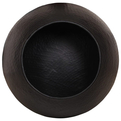 vidaXL Coffee Table Hammered Aluminium Ø 50x30 cm Black